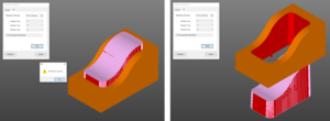 The direction of core pulling out for 4 axis machining can also be confirmed by simulation.